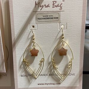 Peach moonstone earrings